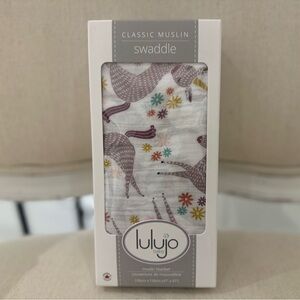 Unicorn Print Muslin Cotton Swaddle Blanket - White, Lavender & Pastel Accents